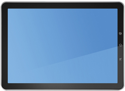 A typical tablet design shows the use of a black border panel around the LCD display Typical tablet black border panel
